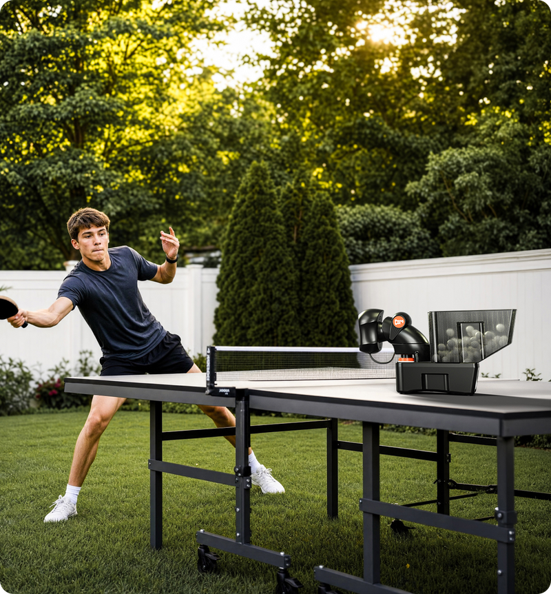 PongBot in a backyard setting